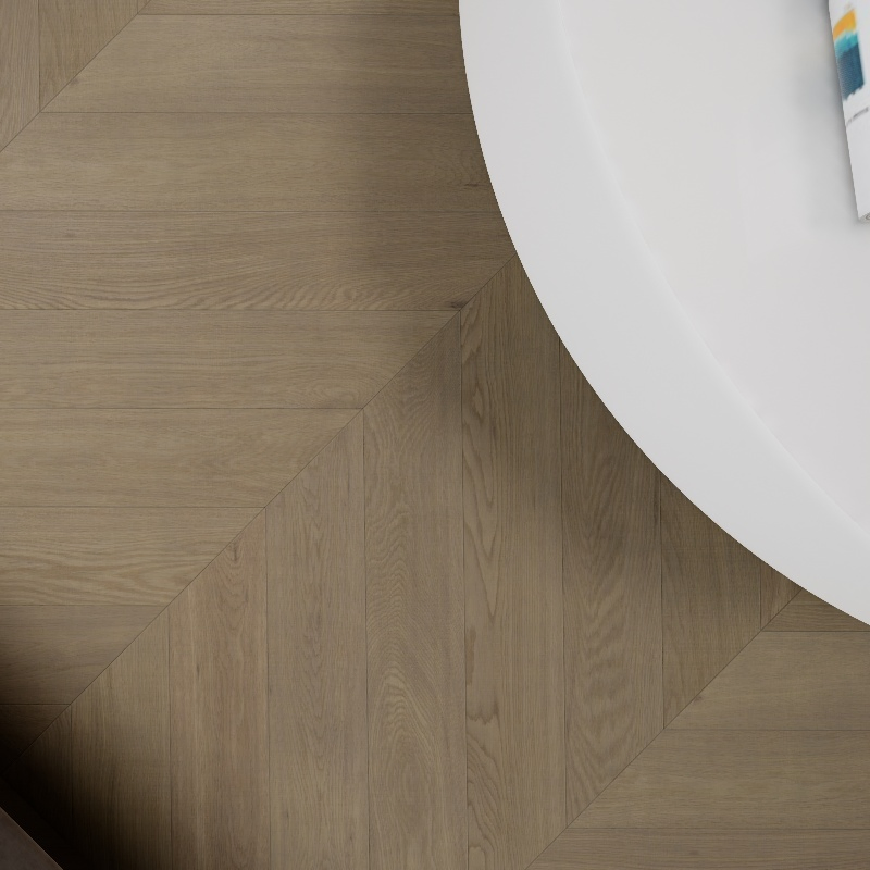 7-15 mm Multi-Layer Laminate Oak Sandalwood Solid Engineered Wood Flooring for Hotel