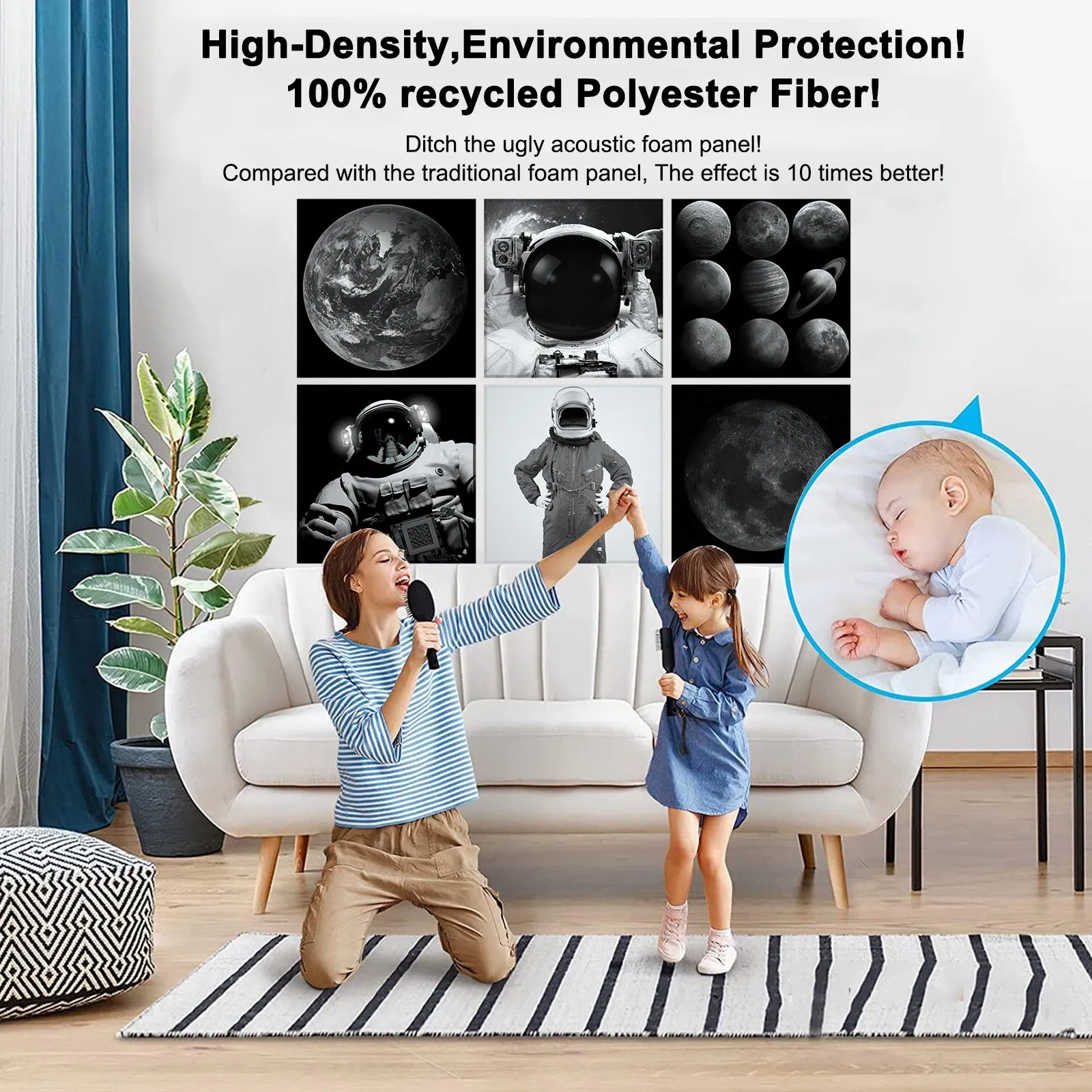 Bubos 9mm 3D Ceiling Wall Slat Wall Soundproof MDF Wall Wood Acoustic Diffuser Polyester Art Acoustic Ceiling Building Material Acoustic Panel