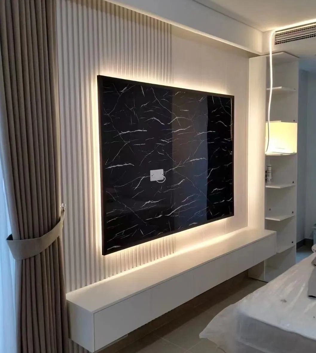 High Glossy Building Materials Waterproof Flat Indoor Wall Board PVC Marble Sheet