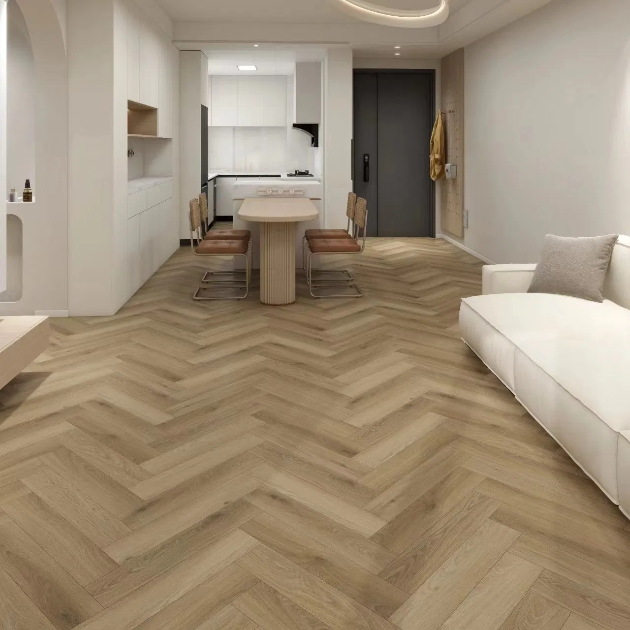 Manufacturer 4mm/5mm/6mm Commercial Use Modern Style Pad 1.5m EVA IXPE 100% Waterproof Unilin Click Herringbone Rigid Vinyl Plank Spc Flooring Click Vinyl Tile