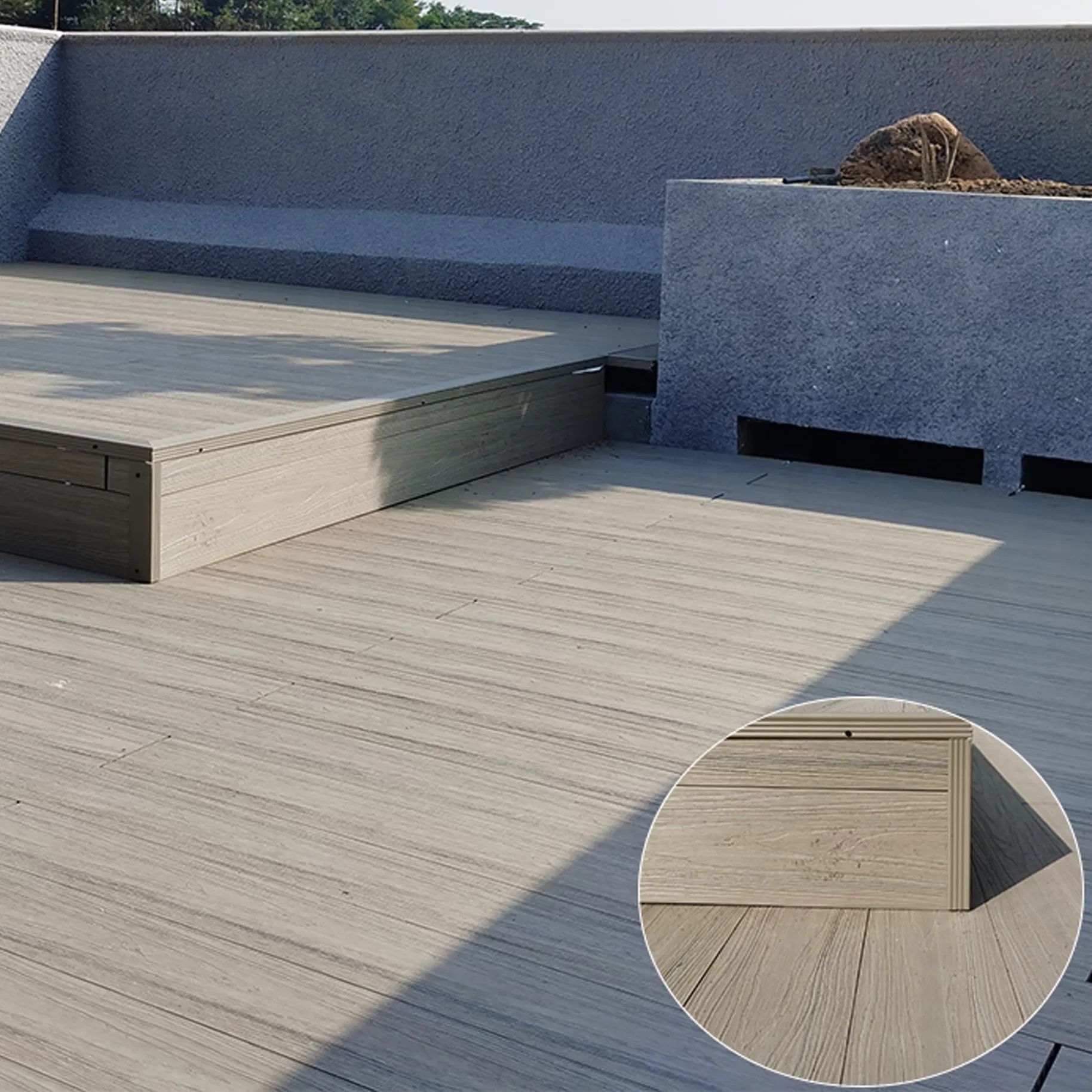 Easy Cleaning Anti-Crack Hollow WPC Outdoor Wood Flooring Decking Floor