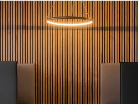 Slat Wall Covering MDF Wood Veneer Pet Acoustic Slatted Wooden Ceiling Panel