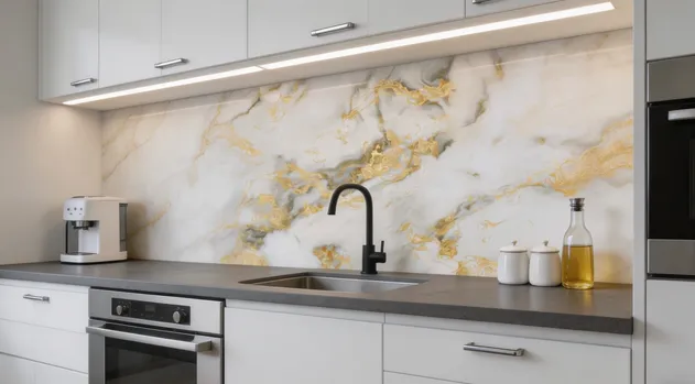 Kitchen Backsplash PVC Marble
