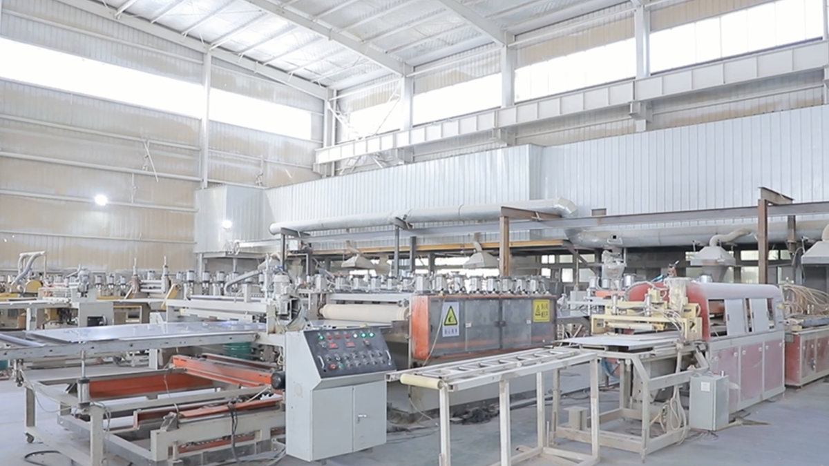 Wall panels being produced on automated manufacturing line at Foshan Haven