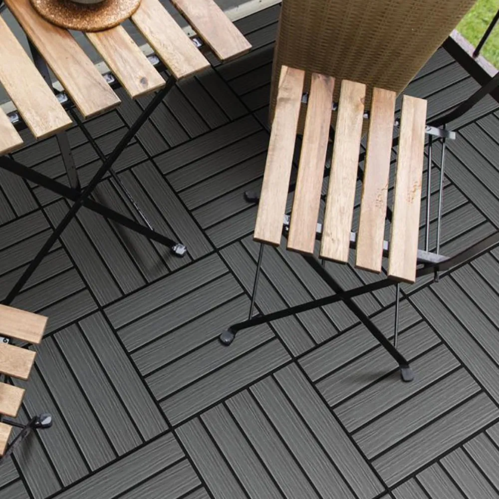 Sanding/ Embossing/ Brushing 22mm WPC Louver Composite Interlocking Tiles Decking