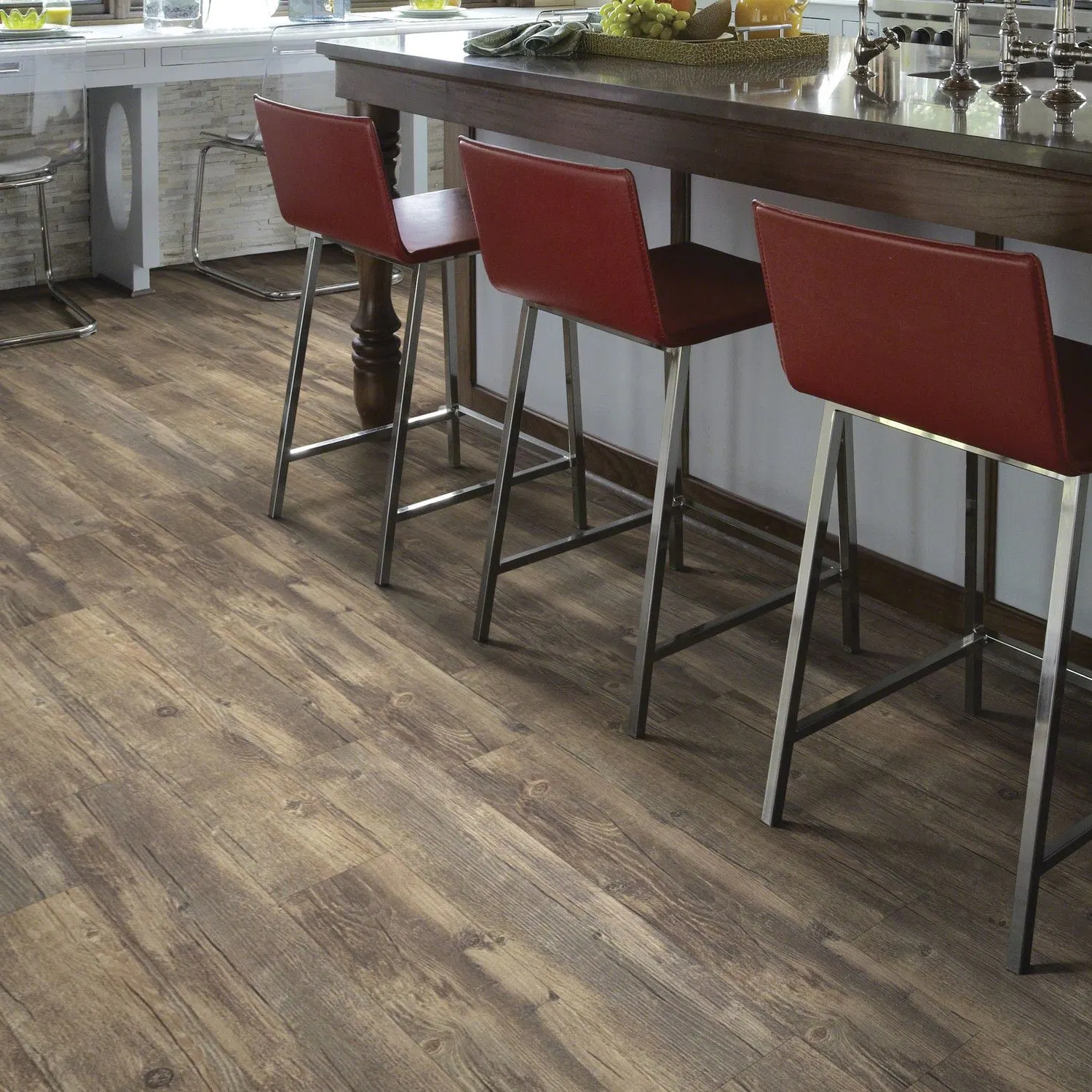 Wooden Waterproof Fireproof Spc Click Vinyl Plank Flooring