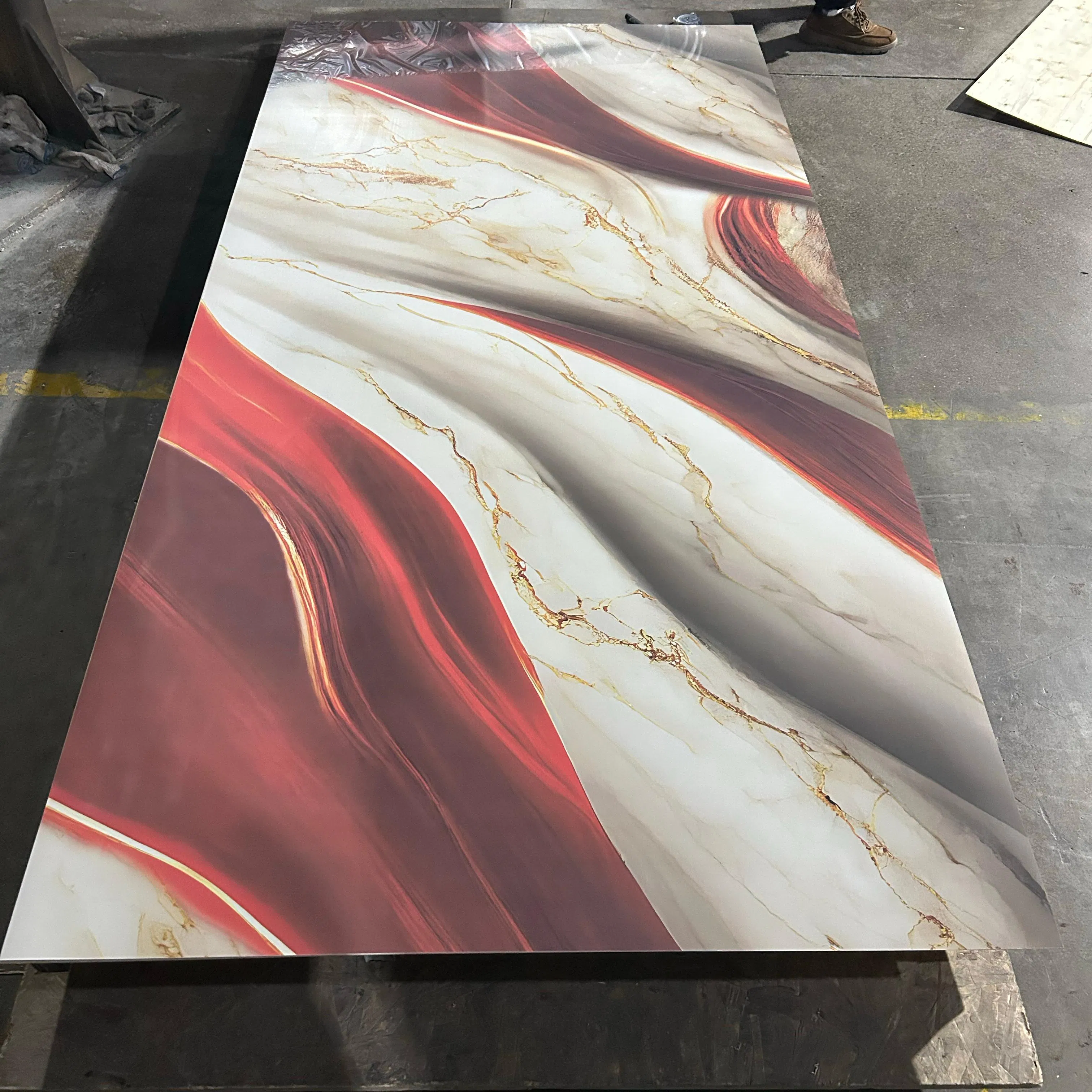 Low Maintenance UV Marble Sheet PVC Wall Panel for Apartment Renovation