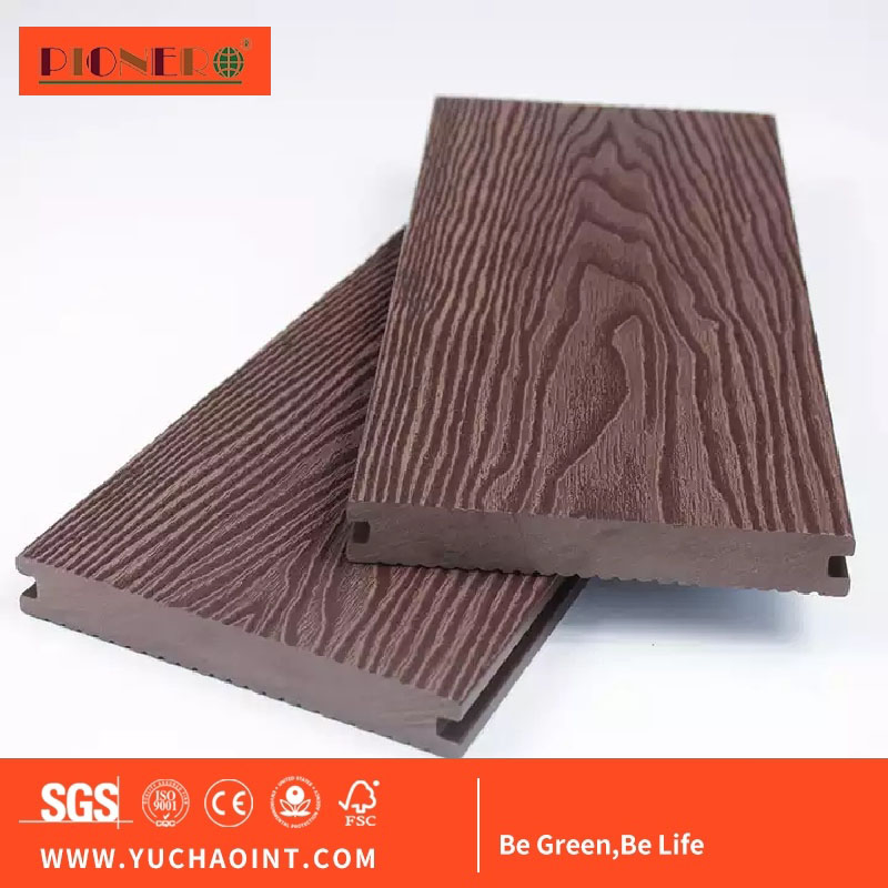 3D Embossing Composite Flooring Wood Plastic WPC Hollow Decking