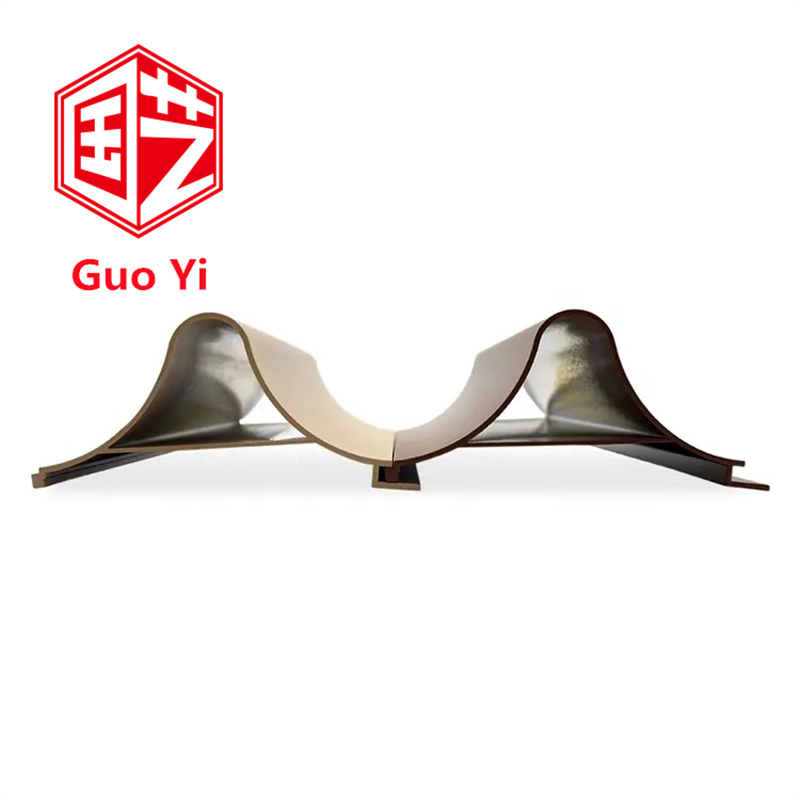 Aluminum Profile Curtain Wall Panel Facade Cladding U Shape Stretch Baffle Tiles Metal Suspended Board Baffle