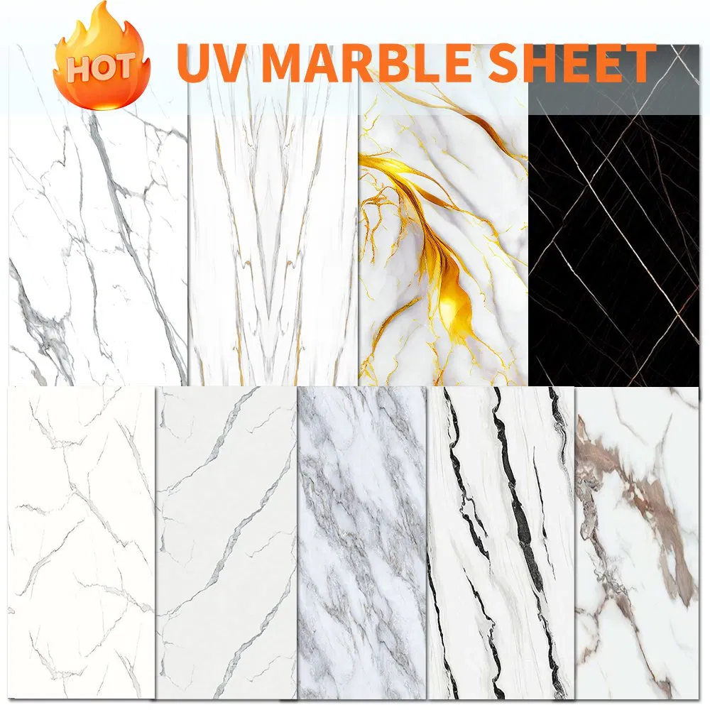 Sonsill High-Quality 2400*1200mm 3D Printing PVC UV Resistant Wall Marble Sheet Board for Modern Interiors