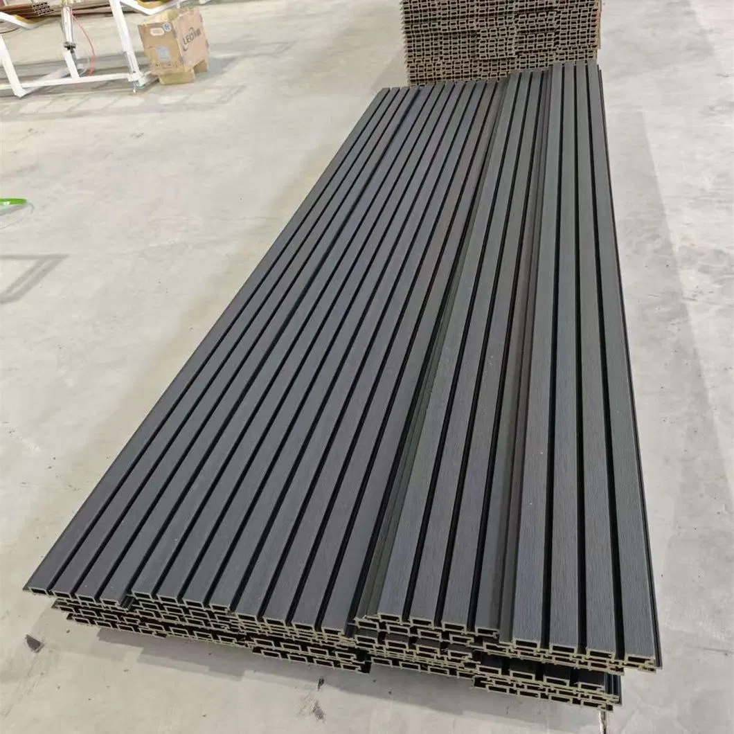 Exterior Panel Wall Co-Extrusion Slatted Shape Composite Outdoor WPC Wall Cladding
