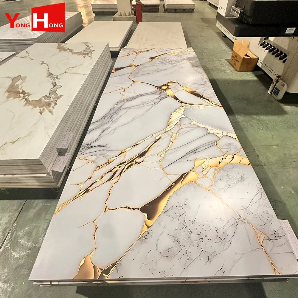 Wholesale Waterproof Interior Decoration Items Plastic 1220mm*2440*3mm 4*8 Laminate UV Board PVC/Spc Marble Sheet Decorative Bathroom Shower Wall Panel