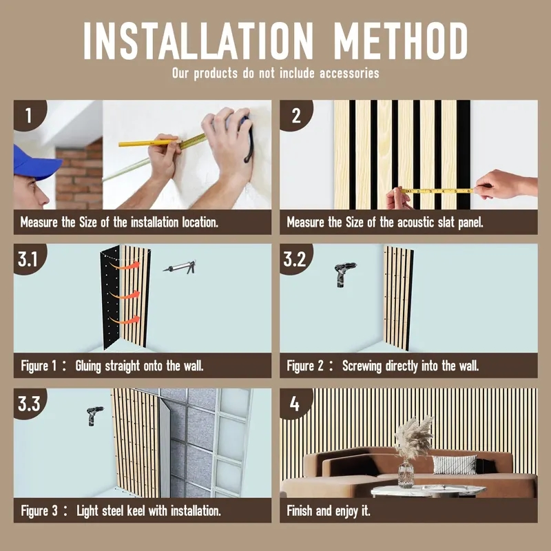 High Quality Modern Interior Acoustic Slat Wall Panel Decoration MDF Acoustic Panel Custom Wooden Acoustical Wall Panels