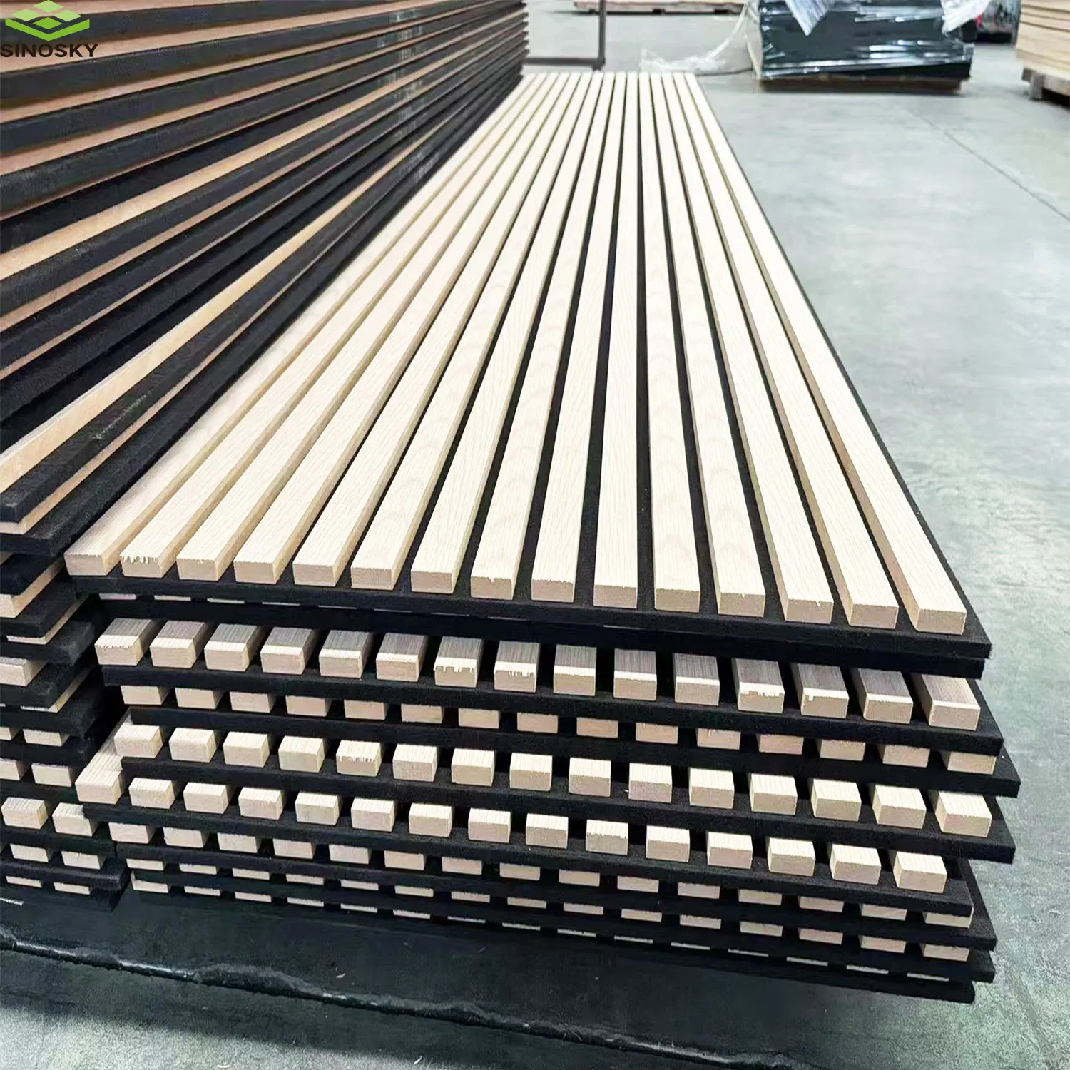 Durable Ribbon-Shaped Wood Veneer Acoustic Slat Wall Panels for Comfortable Home Design