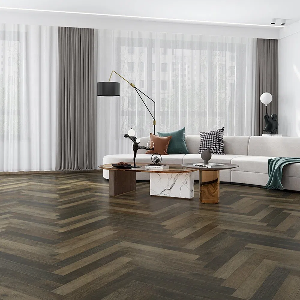 Impact Resistance Waterproof Engineered Wood Plastic Herringbone Parquet Collection Luxury PVC Vinyl Spc Plank Flooring for Living Room/Dining Room/Offices