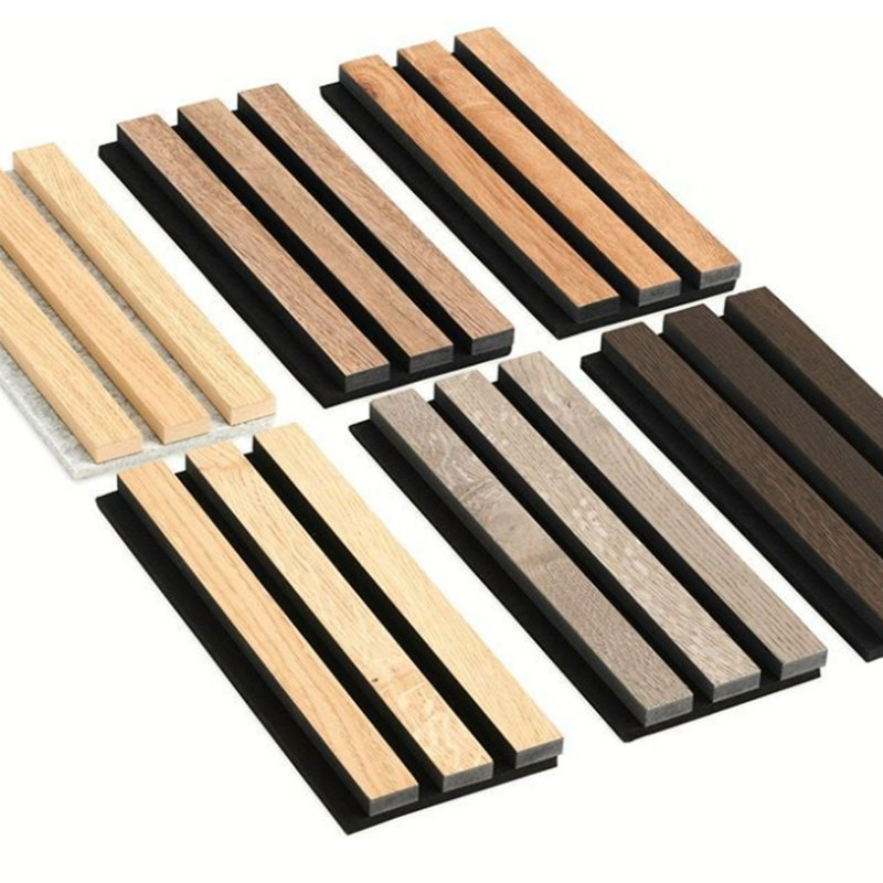 Wood Slat Wall Panel Wood Veneer for Soundproof Home Acoustic Panel Covering
