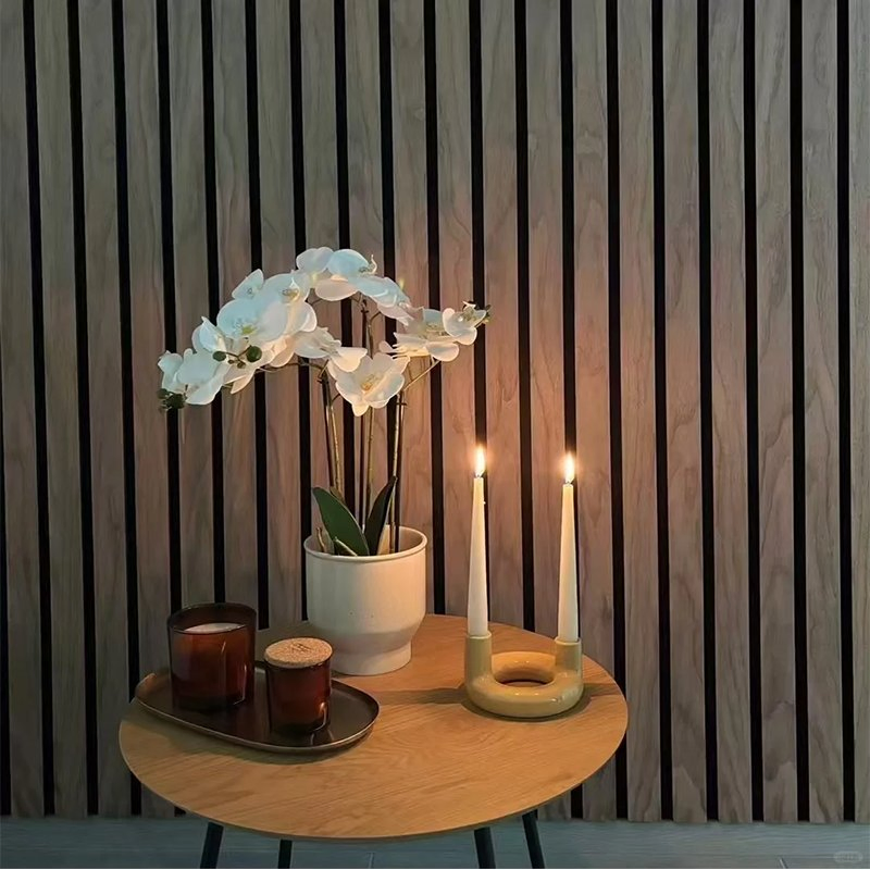 Wood Slat Wall Panel Wood Veneer for Soundproof Home Acoustic Panel Covering