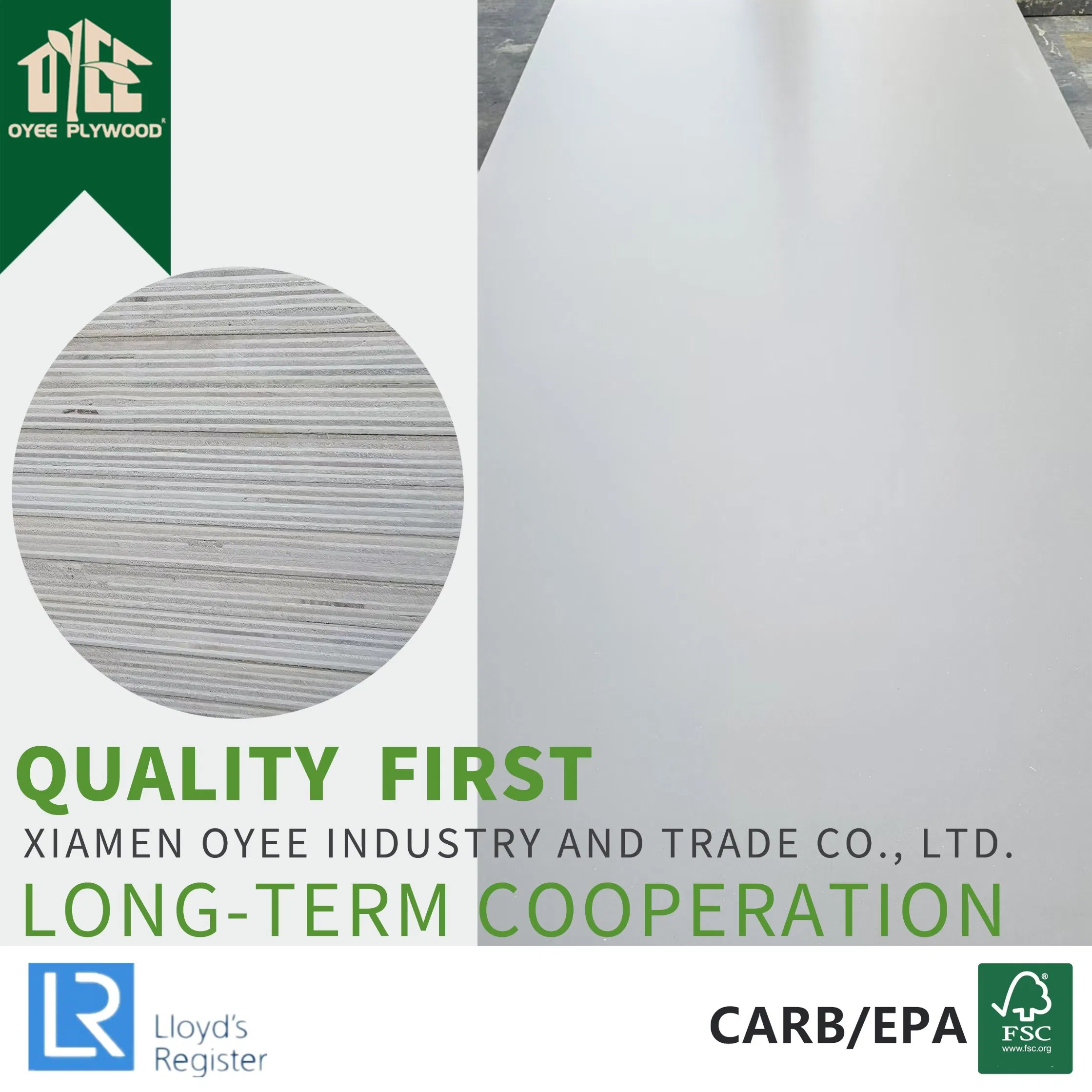 Fabricado En China 18mm Laminated/Melamine Plywood with Wood Grain for Cabinet