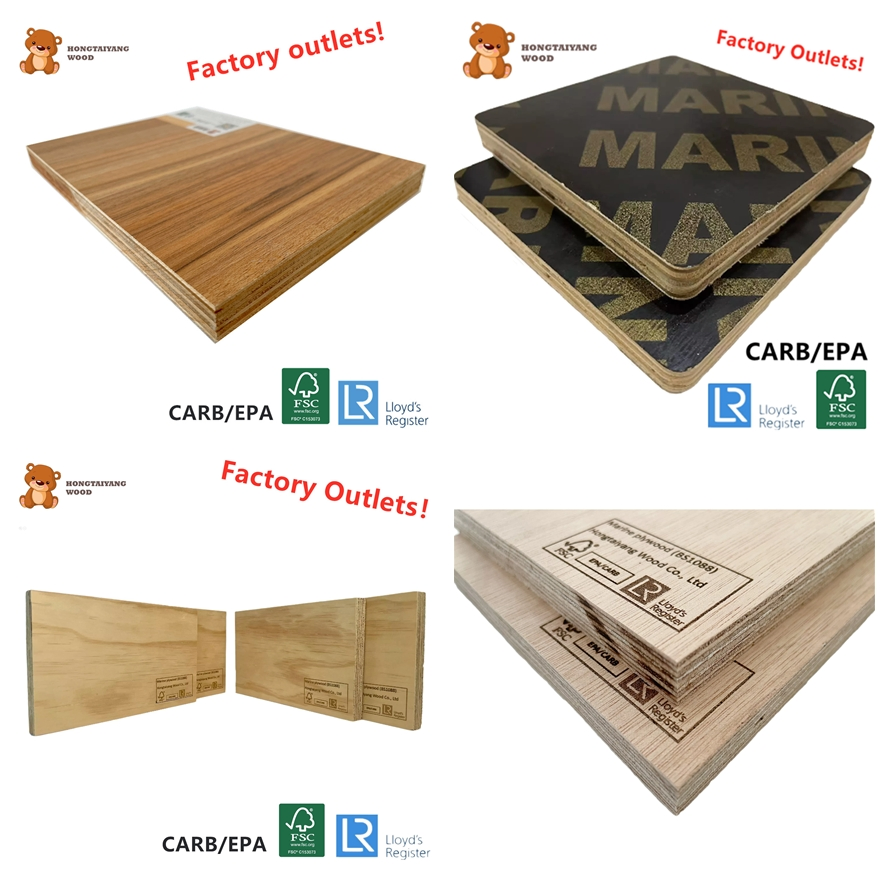 9/12/18mm Melamine Film Faced Poplar Pine Birch Marine Laminated Veneer Shuttering Plywood