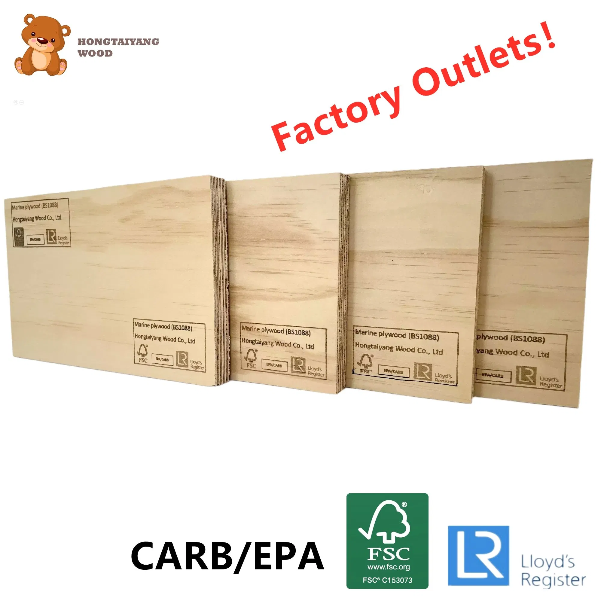 5mm Wholesale Melamine Plywood Board Sheet Pine Core with FSC EPA Carb