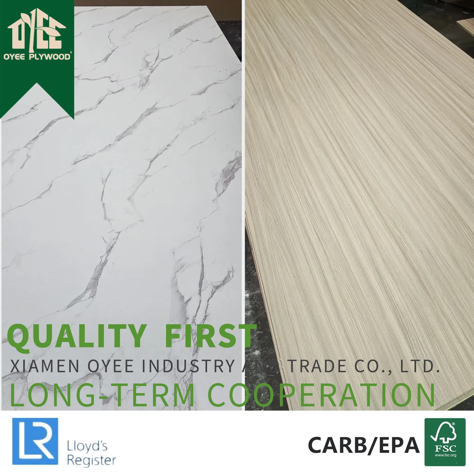 Fabricado En China 18mm Laminated/Melamine Plywood with Wood Grain for Cabinet