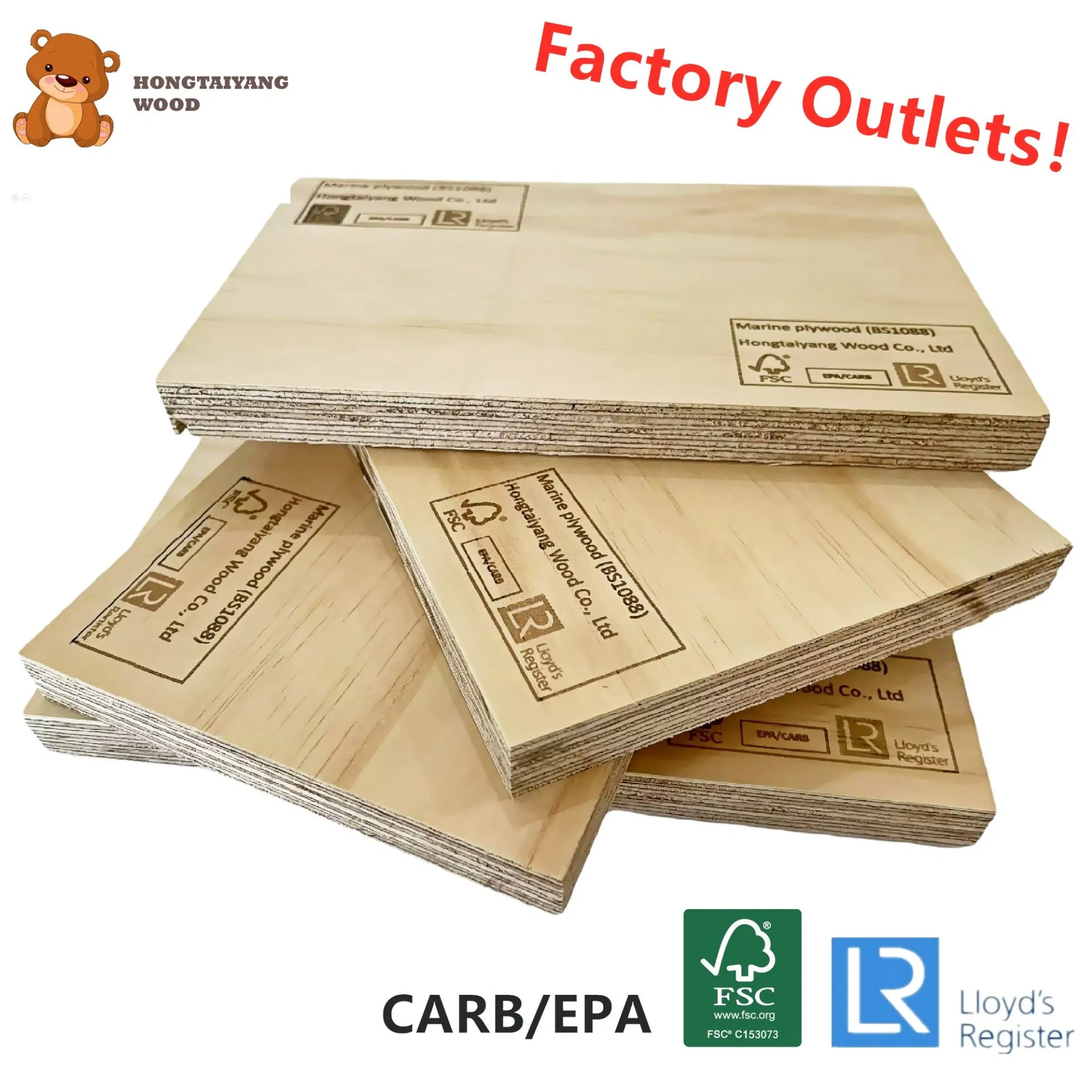 5mm Wholesale Melamine Plywood Board Sheet Pine Core with FSC EPA Carb
