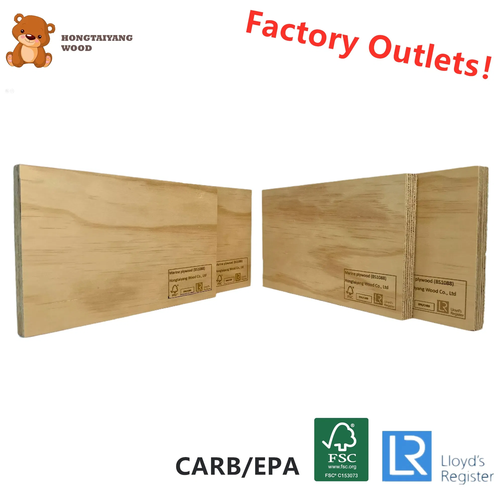 5mm Wholesale Melamine Plywood Board Sheet Pine Core with FSC EPA Carb