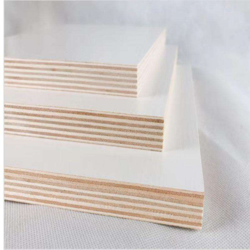 White Melamine Faced Laminated Plywood 18mm 16mm Red Oak Sheet E1 Multi-Layer Board for Cabinet Multilayer Furniture Panels Factory