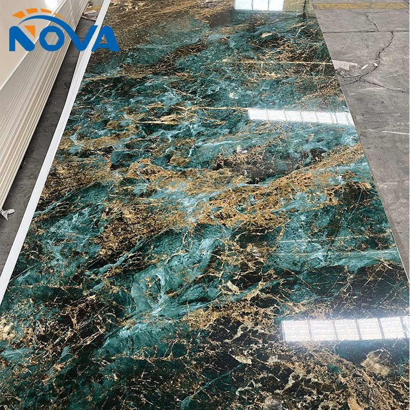 UV Coated Marble Sheet High Gloss UV Marble Design PVC UV Board for House Decoration Interior