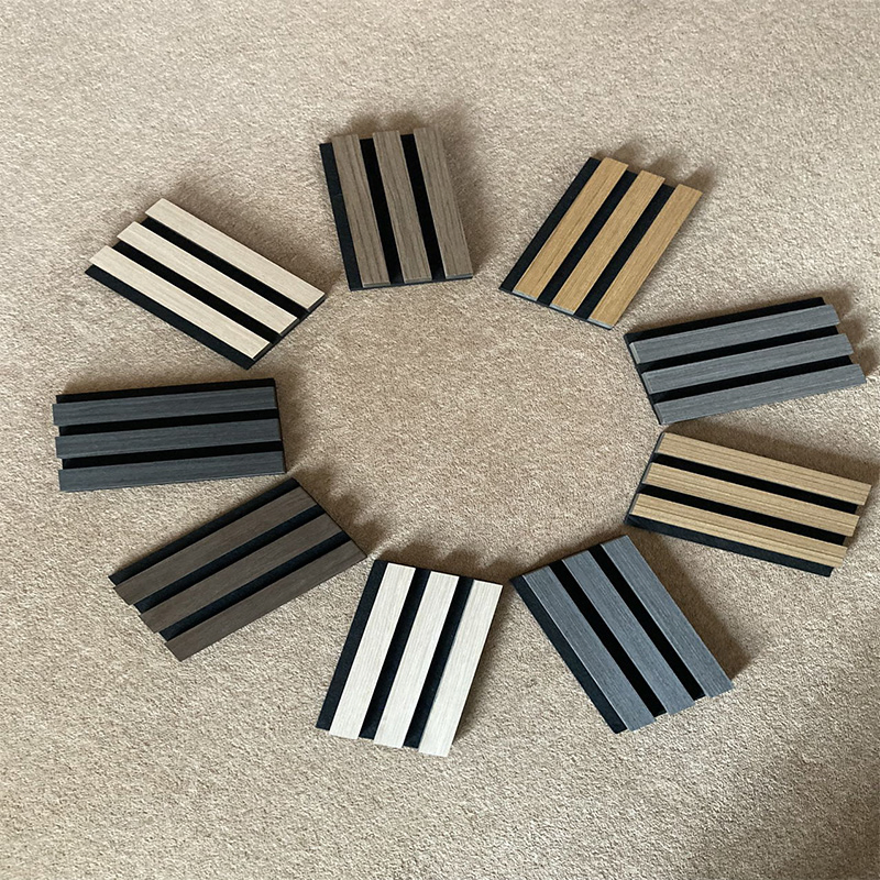 Bubos Slat Wooden Panel Soundproof Acoustic Pet Felt Building Material Ceiling Panel