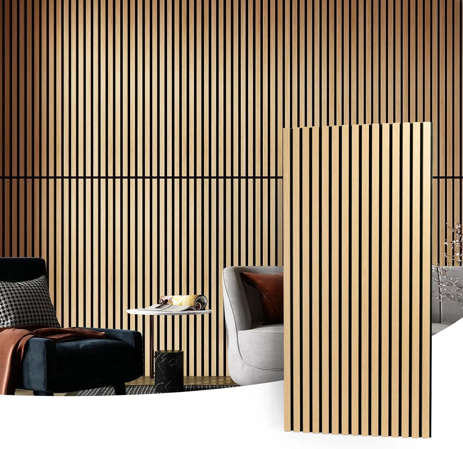 Noise Reduction Wood Slat Acoustic Panels for Stylish Interior Decor