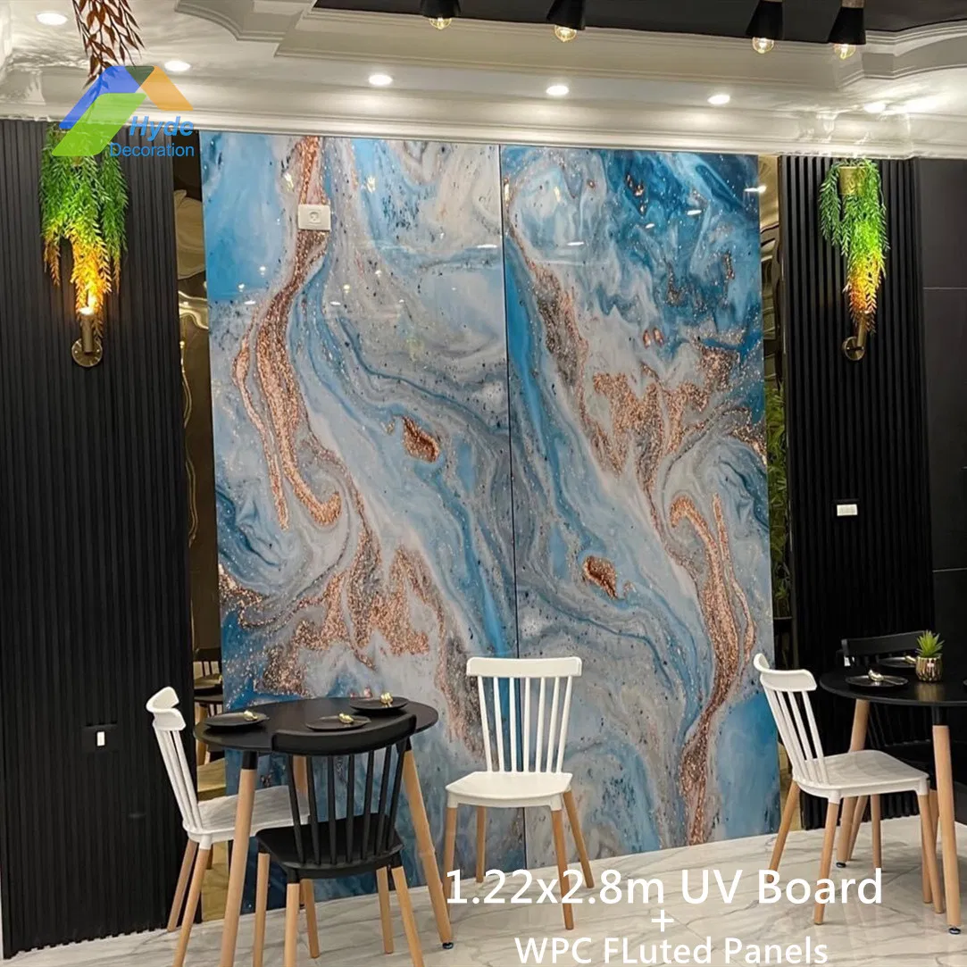 Waterproof High Gloss Marble UV Sheet 1220*2440 PVC Sheet Decor UV Marble Board for Interior Decoration