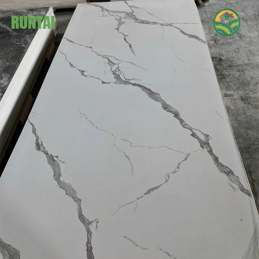 PVC Marble Sheet Waterproof Interior Decoration High Gloss UV Board Durable Fireproof
