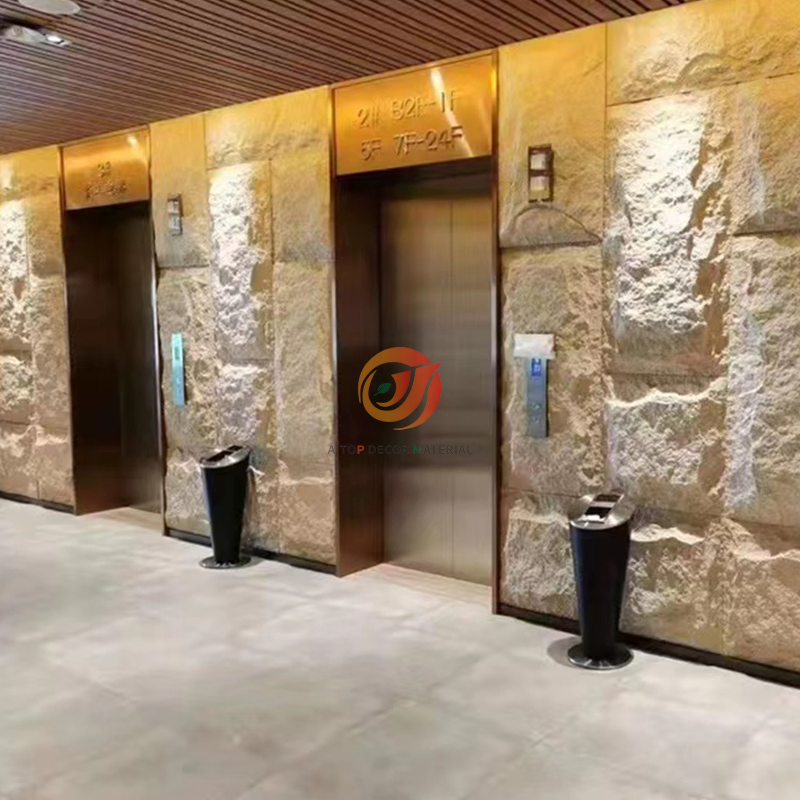 Outdoor Big Slab Stone Compressed Foam Decorative PU Stone Wall Panel