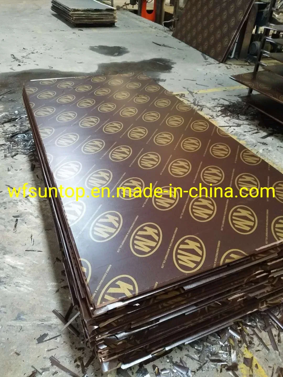 4X8 Feet Two Times Hot Pressed Brown Color Film Faced Plywood with Logo for Construction