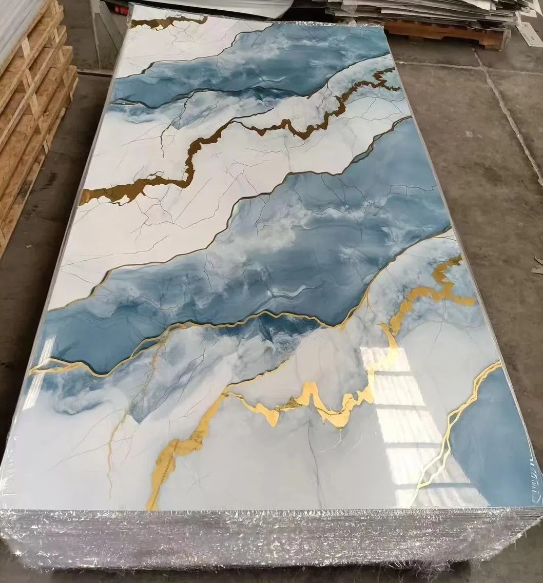 PVC Marble Sheet Waterproof Interior Decoration High Gloss UV Board Durable Fireproof