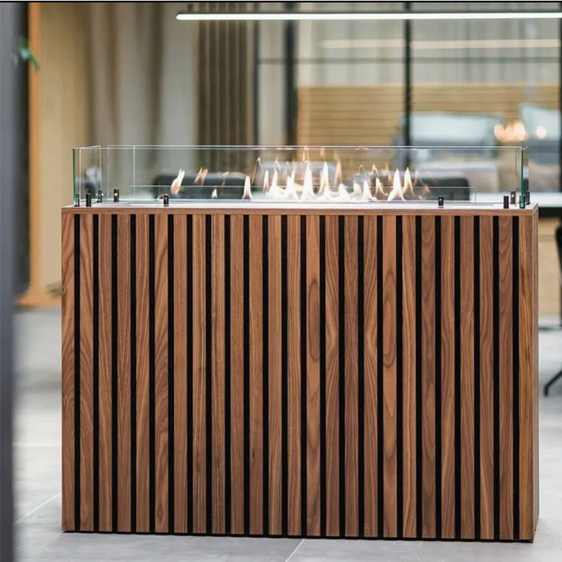 Distressed Pine Wood Slat Acoustic Wall Panels Industrial Style Decor