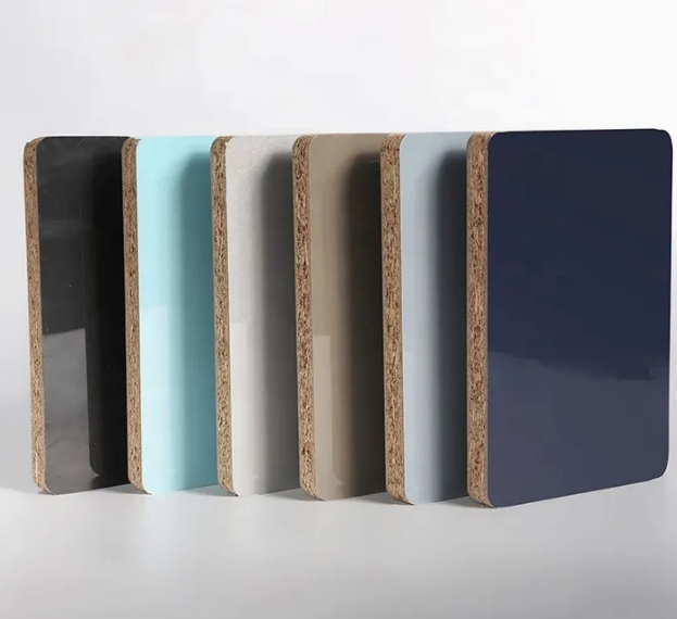 Moisture-Proof High Gloss E1 Grade MDF Chipboard Plywood UV Melamine Faced Board for Cabinet