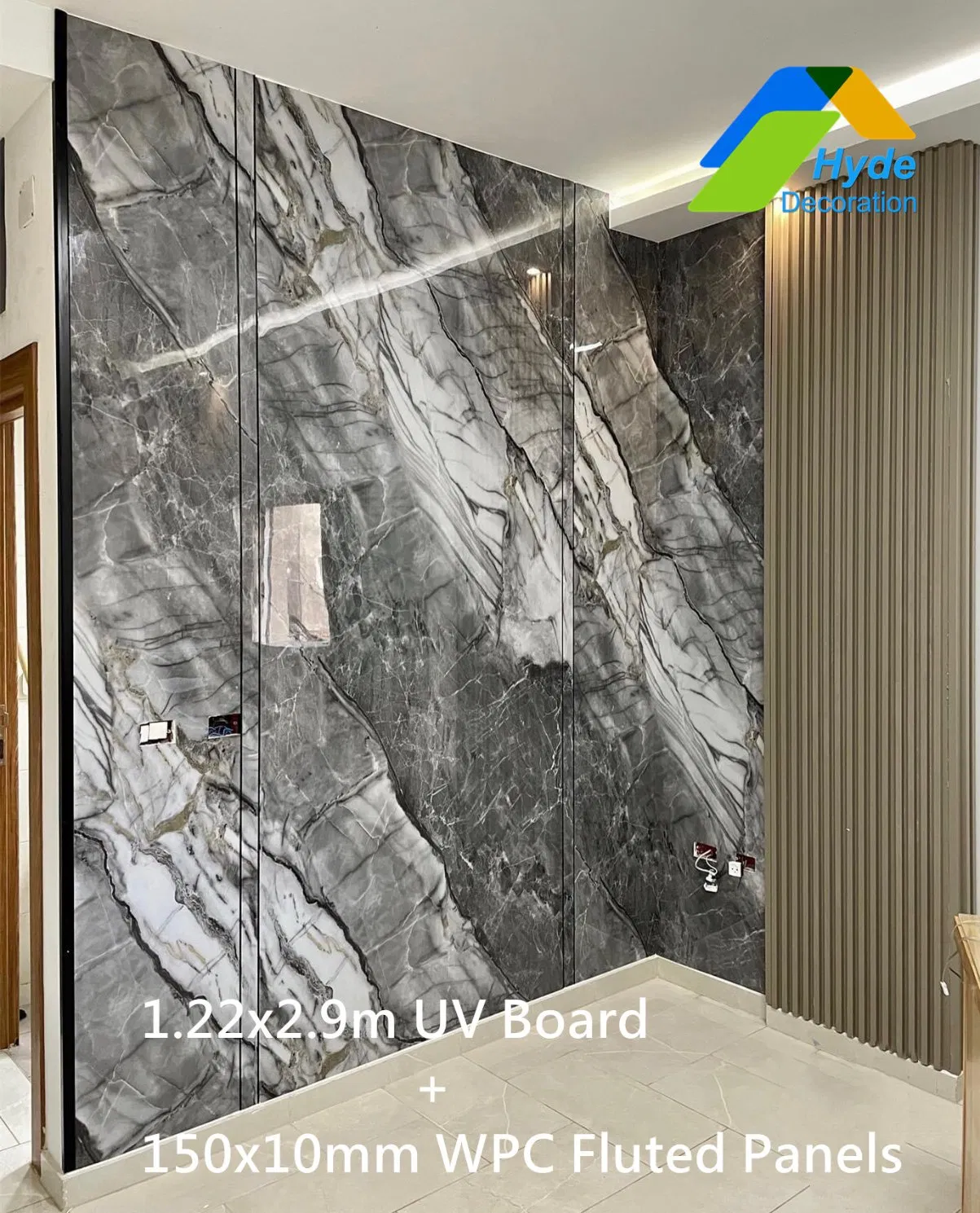 Waterproof High Gloss Marble UV Sheet 1220*2440 PVC Sheet Decor UV Marble Board for Interior Decoration
