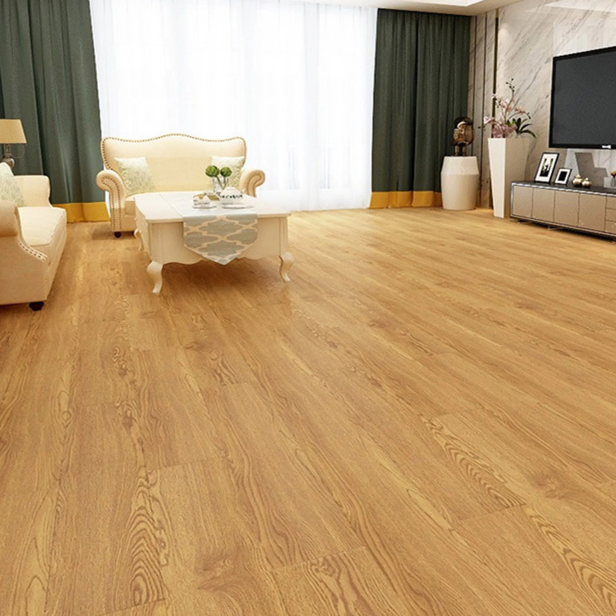 High-End Yellow Wood-Grain Pattern Herringbone Composite Spc Flooring for Home Use
