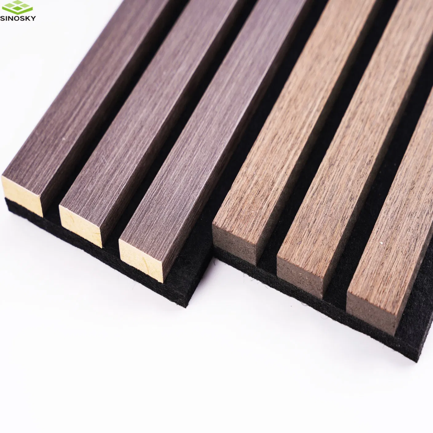 Polyester Fiber Fabric Acoustic Panel Oak Nature Walnut Sound Proof Acoustic Slat Wood Wall Panels