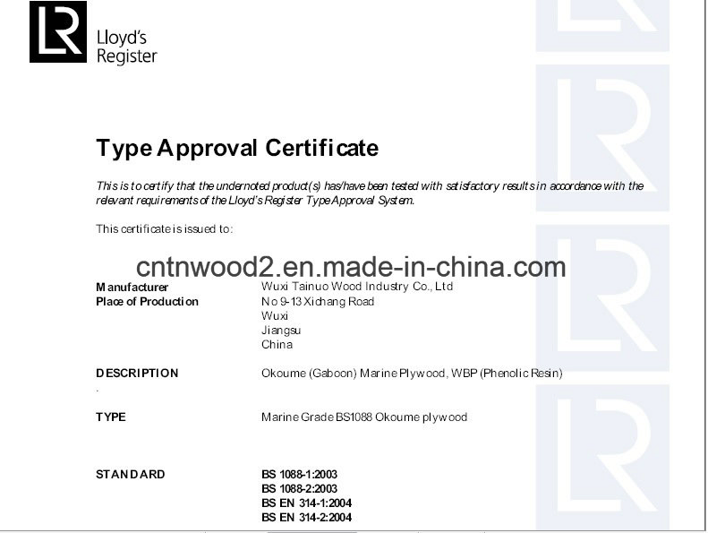 Lloyds Approved 3/4/6/9/12/15/18/25mm Okoume Marine Plywood