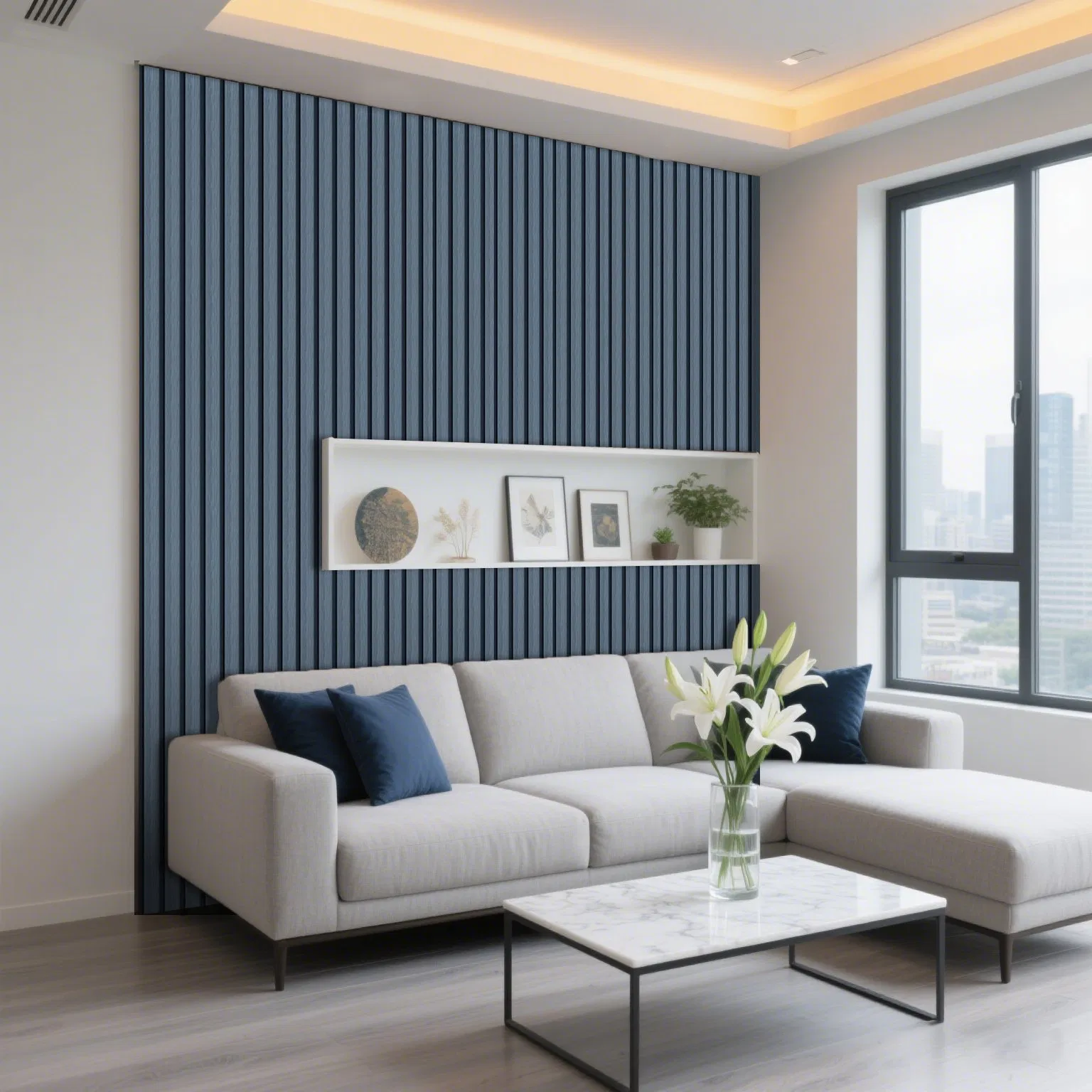 Waterproof WPC Tile Flooring Outdoor Decking New Design Hollowed