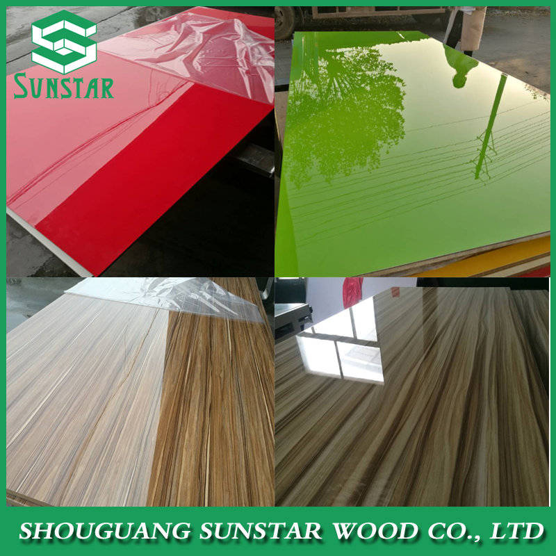 1220*2440mm High Gloss UV MDF Board with Melamine Paper Faced/ UV MDF for Furniture