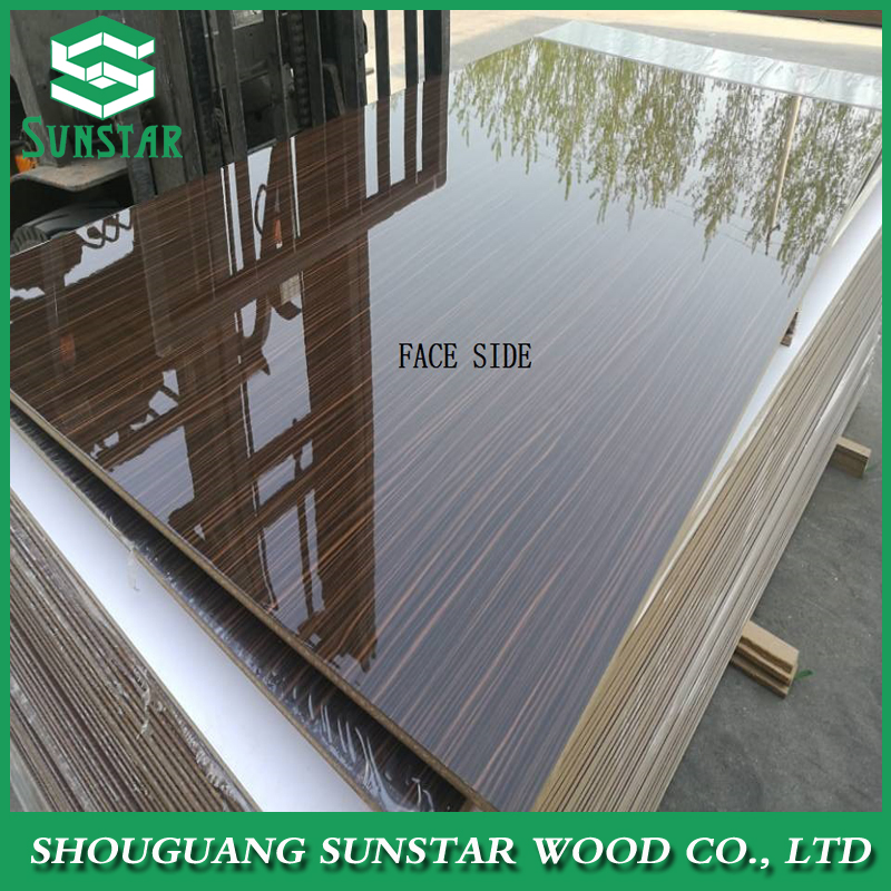 1220*2440mm High Gloss UV MDF Board with Melamine Paper Faced/ UV MDF for Furniture