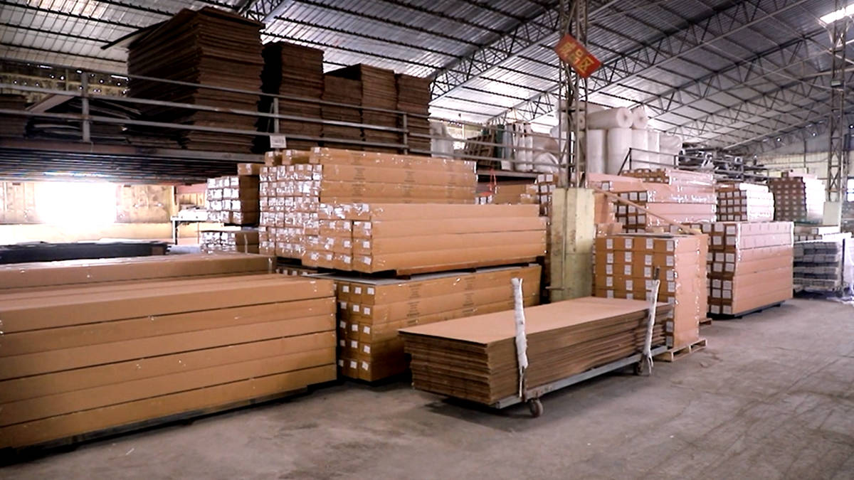 Finished WPC and plywood products ready for export at Avenue Decor