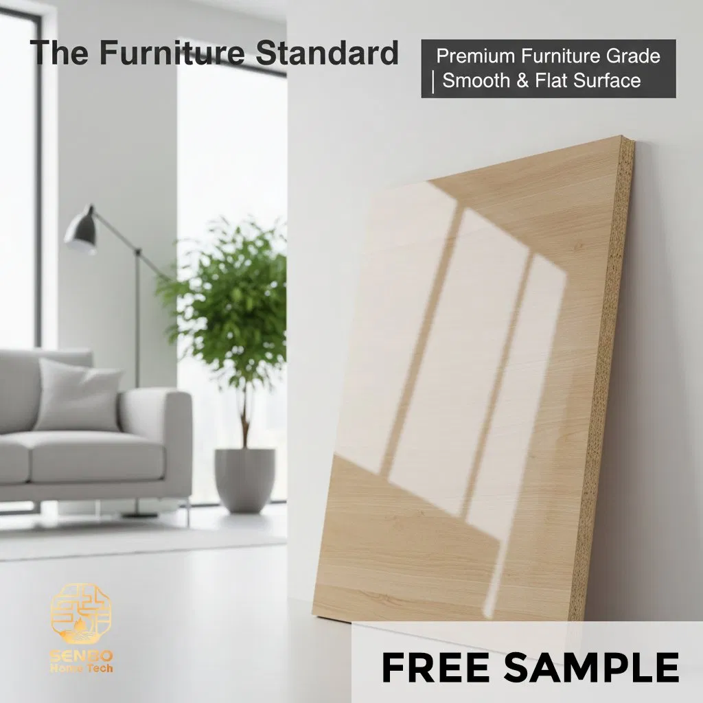 9mm 12mm 18mm 25mm Melamine Faced Particle Board Chipboard for Furniture and Building Material