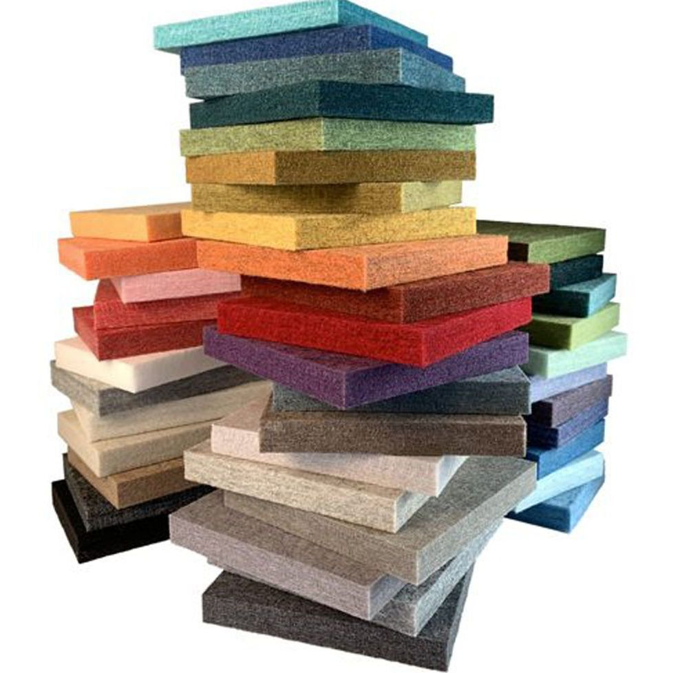 Slat Design 24mm Pet Felt Acoustic Panels Building Decorative Wall Material Wood Look Finish Sound Diffusing Modern Office Wall