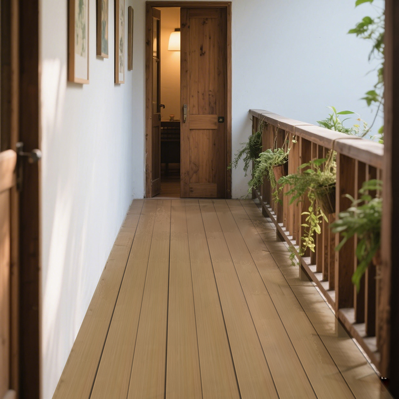 WPC Flooring Panel Outdoor Decking Waterproof Abrasion Resistance Easy Maintenance