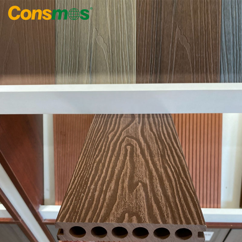 Building Material 3D Deep Embossed Outdoor WPC Board Grooved Composite Decking